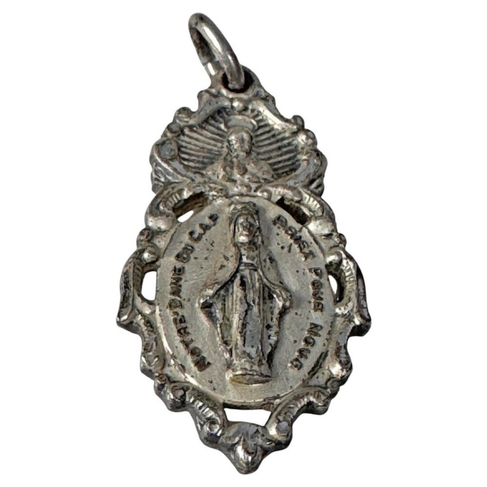 VTG Souvenir 1714 Catholic‎ Sacred Heart Jesus Miraculous Mary sterling creed
